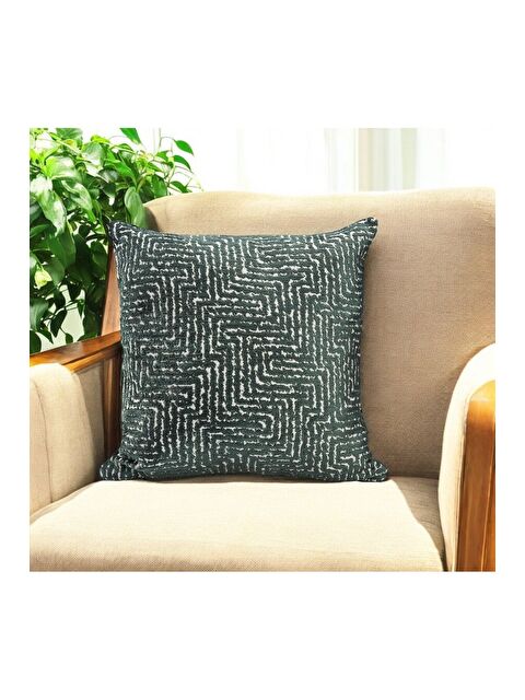 Asdiva Labirent Desenli Haki  Dokuma Kırlent Kılıfı 43x43 cm - S000348618-18547