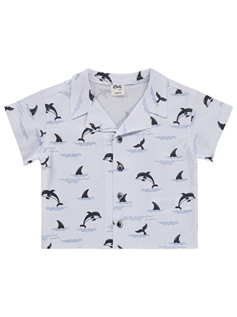 Civil Baby Yunus Balığı Baskılı 6-18 Ay Gömlek - Beyaz 6-9 Ay - S000526844-20063