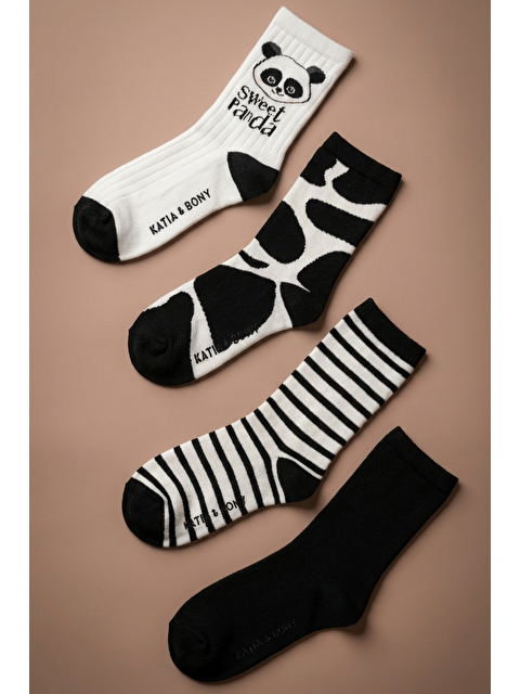 Katia And Bony 4'Lü Paket Panda Desenli Çocuk Soket Çorap