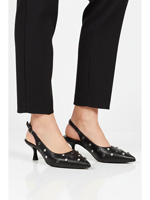 Ayakmod Siyah İnce Topuklu Kadın Abiye Ayakkabı 519150 Z - S000515892-19351