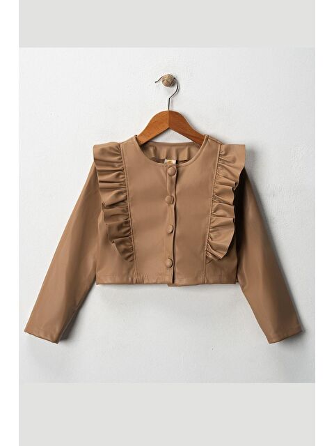 Cantoy Kız Çocuk Fırfırlı Suni Deri Ceket - S000366347-19413