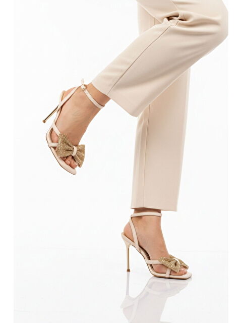 Ayakmod Bej İnce Uzun Topuklu Kadın Abiye Ayakkabı 588001 Z - S000515898-19928