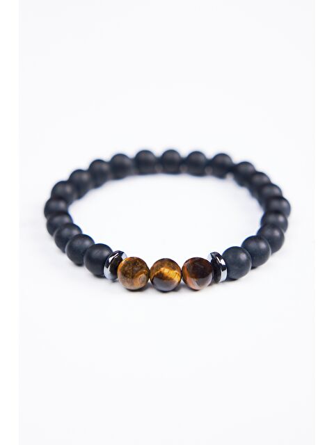 TUDORS Unisex Doğal Taş Siyah Bileklik