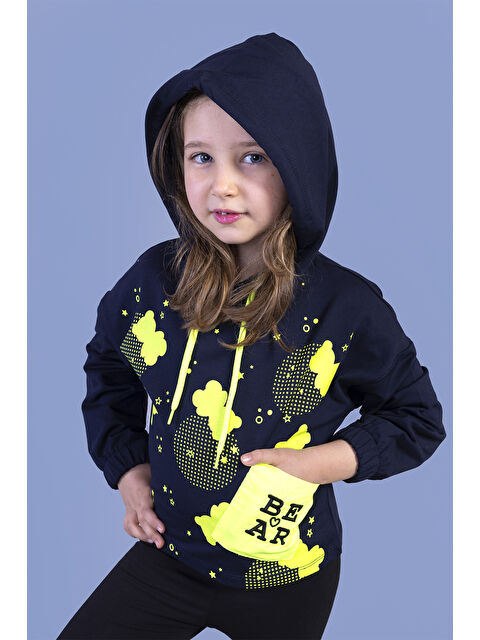 Toontoykids Kız Çocuk Cep Detaylı Baskılı Sweatshirt