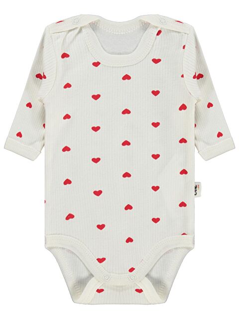 Civil Baby Kalp Empirme 1-36 Ay Çıtçıtlı Badi - Ekru