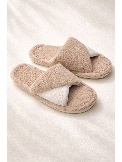 MODAFRATO SOFTIE Çapraz Kadın Ev Terliği Kışlık Terlik Sessiz Taban - S000481642-19928