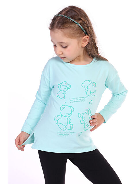 Toontoykids Kız Çocuk 4lü Ayıcık Baskılı Tişört