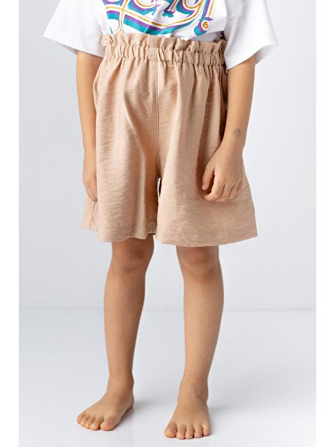 ZEYLAND Kız Çocuk Kemeri Fırfır Detaylı Dokuma Şort - S000315173-19928
