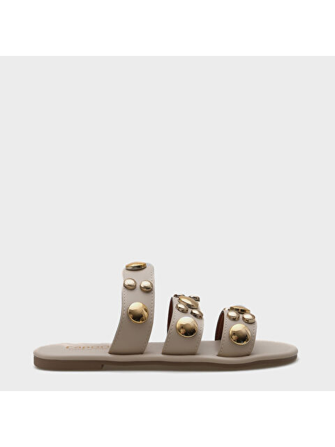 Capone Outfitters Kate Bantlı Metal Aksesuarlı Düz Topuklu Yuvarlak Burunlu Kadın Terlik - S000513339-19928