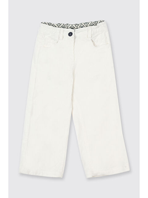 Panço Kız Bebek Fitilli Kadife Kemer Detaylı Ekru Pantolon - S000514272-19965