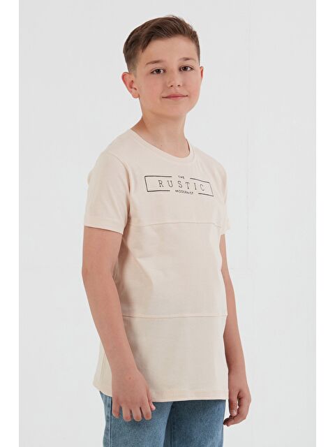 Fullamoda %100 Pamuk Rustic Yazı Baskılı Erkek Çocuk Tişört - S000381210-19928