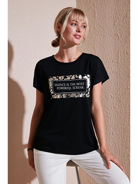 Lela Baskılı Bisiklet Yaka Regular Fit T Shirt 6671007 - S000209646-19351