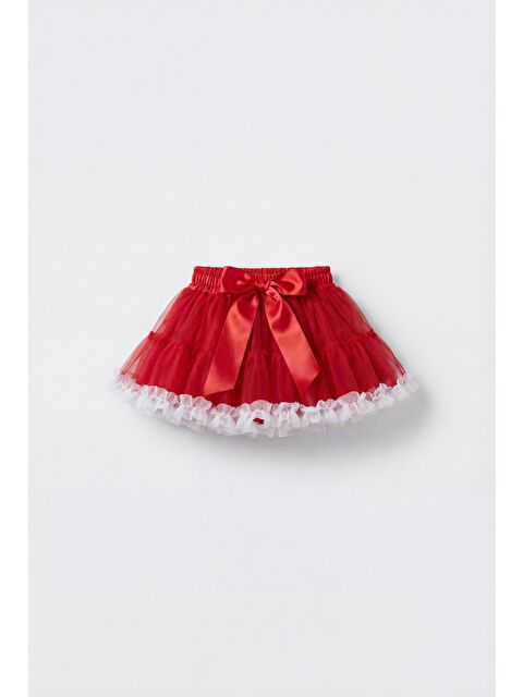 Magu Kız Çocuk Karnaval Kırmızı Tül Etek - Fiyonk Detaylı Kat Kat