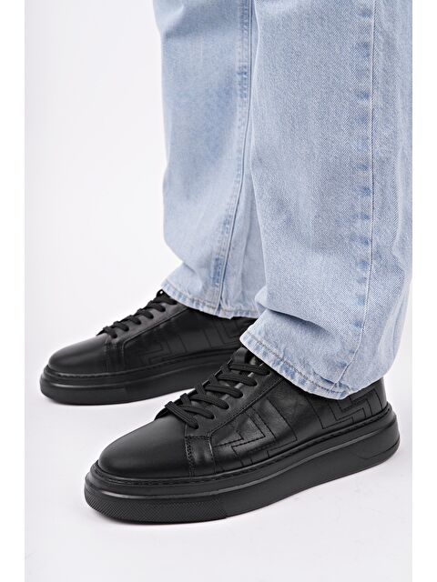 Muggo AGONY Kalın Taban Bağcıklı Hakiki Deri Erkek Günlük Sneaker Spor Ayakkabı - S000363539-19351