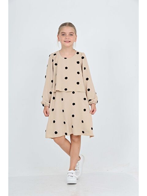 Toontoykids Kız Çocuk Puantiye Detaylı Elbise - S000422474-19928