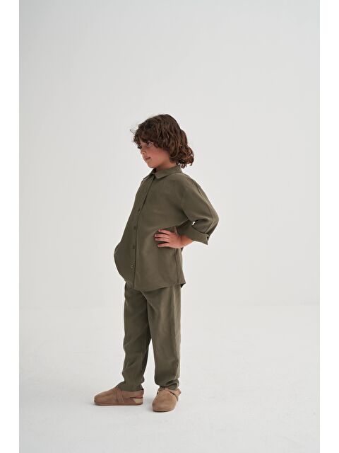 CİGİT Gömlekli Lyocell Takım 2-7 Yaş Haki Yeşil - S000483111-18547