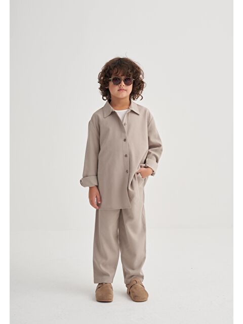 CİGİT Gömlekli Lyocell Takım 2-7 Yaş Bej - S000483114-19928
