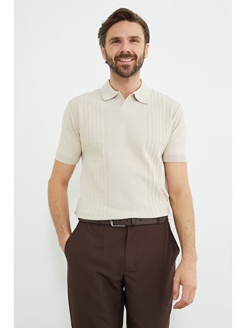 Fullamoda Fitilli Apaş Yaka Triko Tişört