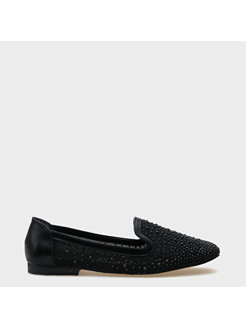 Capone Outfitters Ada Küt Burunlu Fileli Taşlı Kadın Babet - S000385802-19351