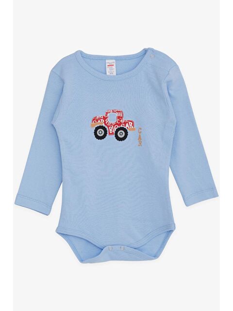 Breeze Erkek Bebek Çıtçıtlı Body Araba Baskılı Mavi (9 Ay-1 Yaş) - S000317127-17234