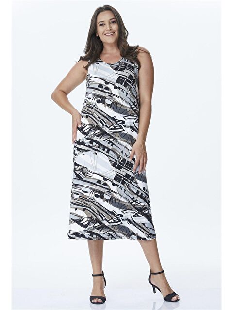 Mylinemoda Örme Arkası  Detaylı Uzun Elbise - S000239470-37444