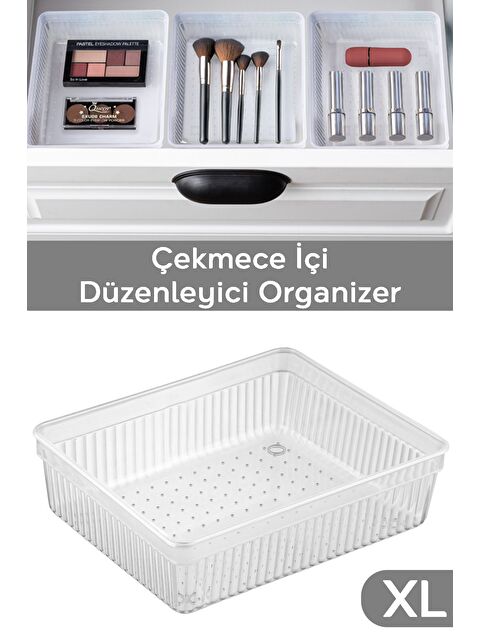 Meleni Home Modüler Çekmece İçi Düzenleyici Banyo Makyaj Takı Organizer Ofis Düzenleyici 15 2 x 15 2 cm Şeffaf - S000385538-26865
