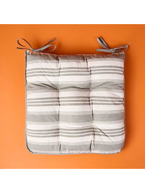 Evidea Soft Pute Sandalye Minderi - Ekru / Yeşil - 43x43 cm - S000384661-5409