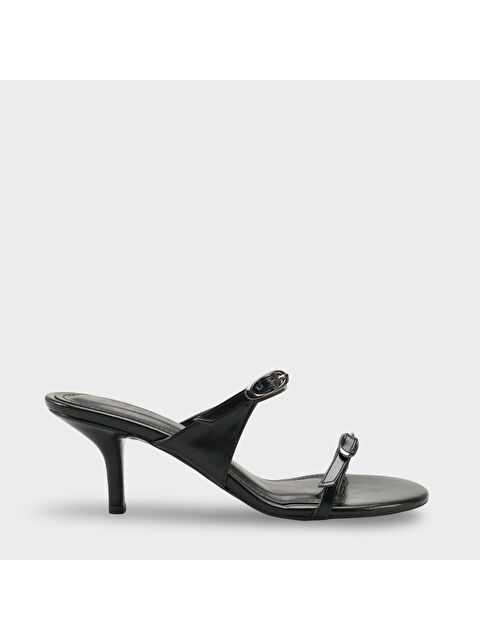 Capone Outfitters Gerda Yuvarlak Burunlu Çift Tokalı Orta Topuklu Kadın Terlik - S000530334-19351