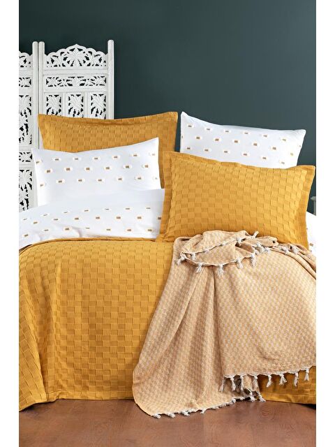 Çeyiz Diyarı Fiona 10 Parça Pikeli Çeyiz Seti Hardal - S000502808-20074