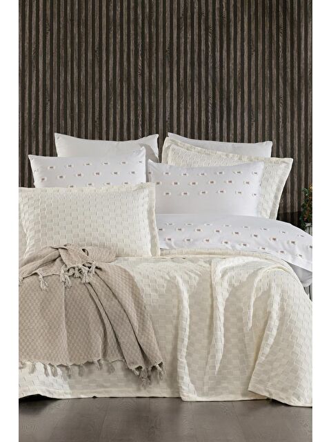 Çeyiz Diyarı Fiona 10 Parça Pikeli Çeyiz Seti Krem - S000502810-19966