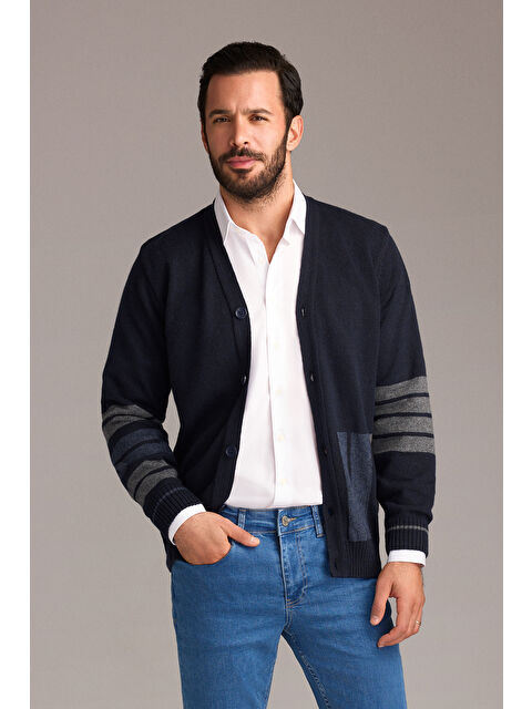 Kiğılı Yünlü Desenli Triko Hırka - S000404107-21164