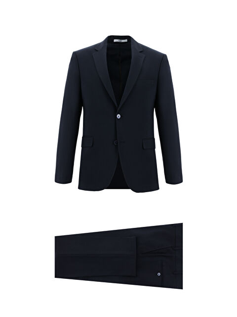 Kiğılı Slim Fit Dar Kesim Yünlü Klasik Takım Elbise