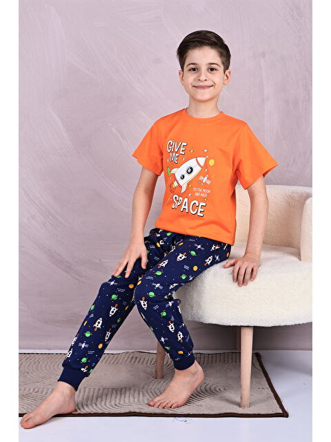 Formo Erkek Çocuk %100 Doğal Pamuk Kısa Kollu Pijama Takımı - S000397404-20013