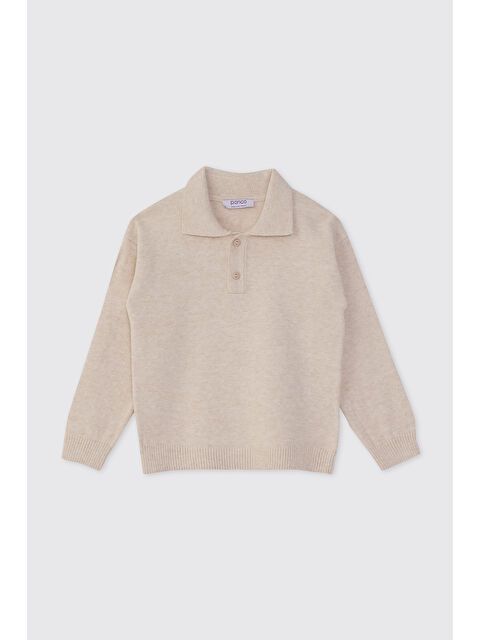 Panço Erkek Bebek Yakalı Triko Bej Kazak - S000524565-19928