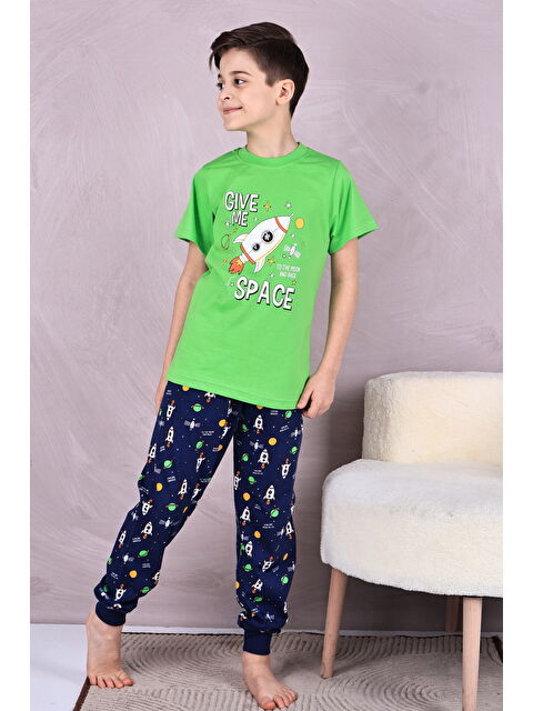 Formo Erkek Çocuk %100 Doğal Pamuk Kısa Kollu Pijama Takımı - S000397404-18194