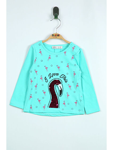Toontoykids Kız Bebek Flamingo Nakışlı T-Shirt