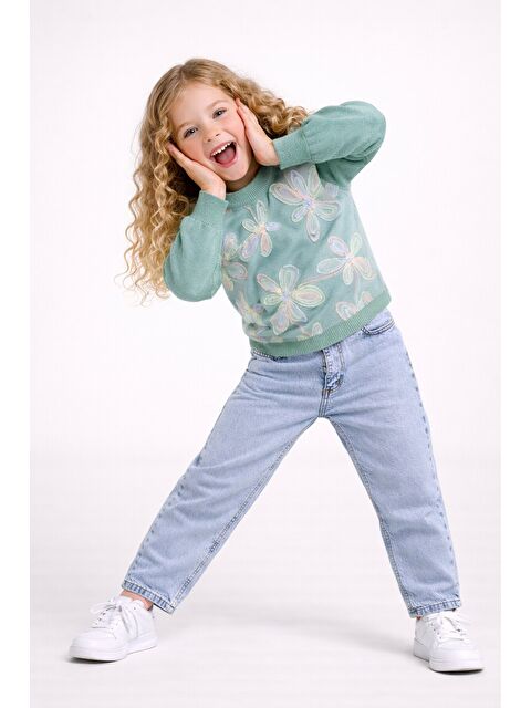 carla10 Zambak Kazak Ve Mavi Jean Takım