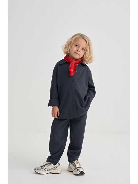 CİGİT Gömlekli Lyocell Takım 2-7 Yaş Lacivert - S000483119-21164