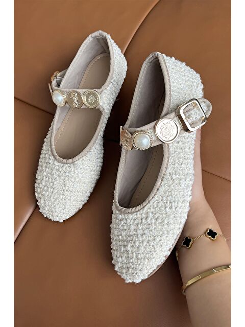 Straswans Leonardo Kadın Aksesuar Detay Keten Babet Bej - S000512941-19928