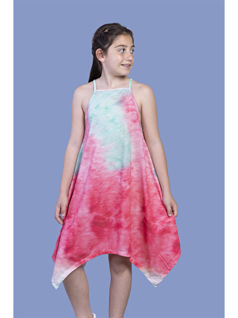 Toontoykids Kız Çocuk Batik Desenli Asimetrik Elbise - S000420096-20048