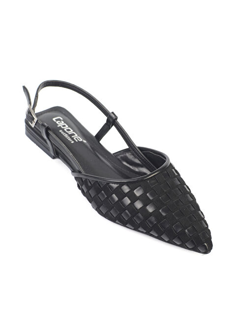 Capone Outfitters Kay Sivri Burunlu Süet Görünümlü Örgü Arkası Bantlı Kadın Babet - S000518282-19351