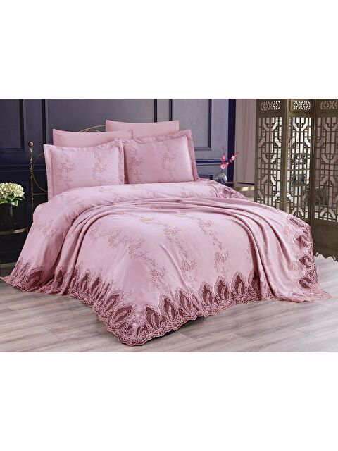 Çeyiz Diyarı Çeyizdiyarı Palermo 6 Parça Şönil Pike Takımı Pudra - S000495668-7152