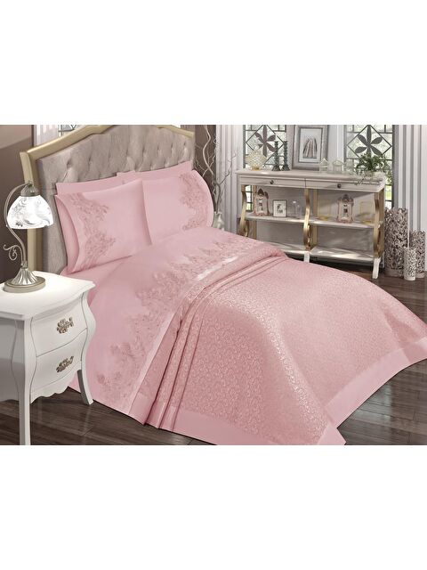 Çeyiz Diyarı Çeyizdiyarı Paris 6 Parça Şönil Pike Takımı Pudra - S000495670-7152