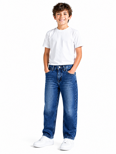 ajn Kids Baggy Fit Erkek Çocuk Jean Pantolon