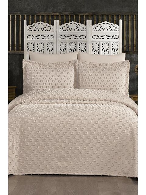 Çeyiz Diyarı Çeyizdiyarı Orya 3 Parça Pike Takımı Cappucino - S000495675-19413