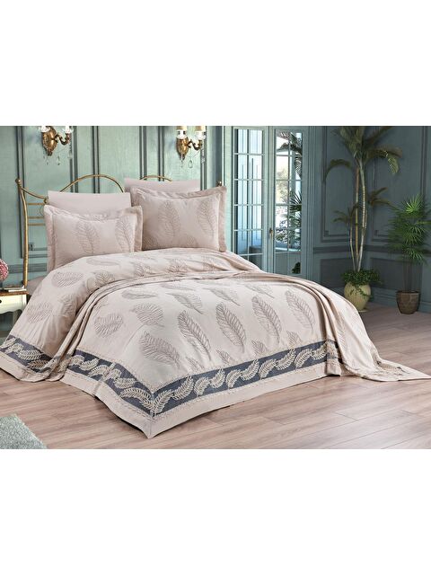 Çeyiz Diyarı Çeyizdiyarı Barbara 6 Parça Şönil Pike Takımı Cappucino - S000495677-19413