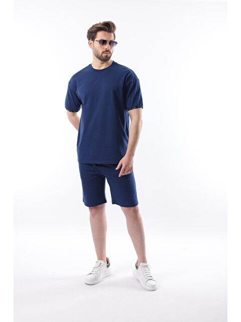Madmext Lacivert Basic Erkek Şort Tişört Takımı E7307 - S000353449-21164