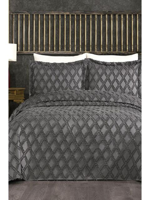 Çeyiz Diyarı Çeyizdiyarı Lucca 3 Parça Pike Takımı Antrasit - S000495680-29666