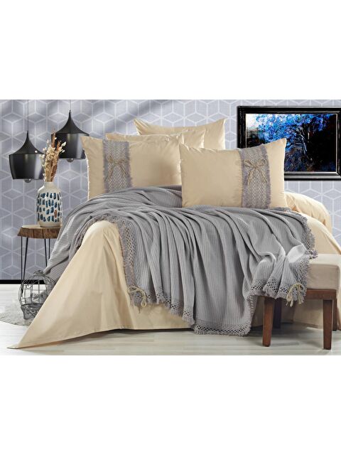 Çeyiz Diyarı Rapunzel Pike Takımı 6 Parça Gri Bej - S000495686-19928