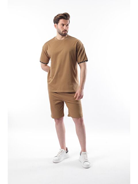 Madmext Camel Basic Erkek Şort Tişört Takımı E7307 - S000353449-4557